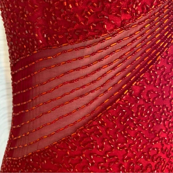 Scala Red beaded Evening Gown - Picture 15 of 16